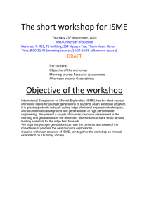 The short workshop for ISME