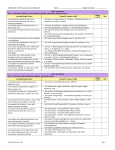 Content Standards Checklist