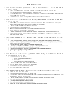 SBI 3U Final Exam Checklist