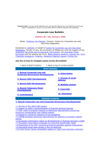 Corporate Law Bulletin 101 - January 2006