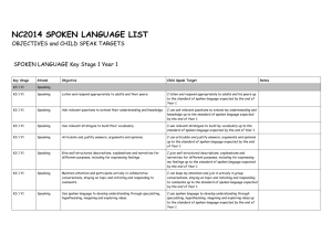 spoken language objectives
