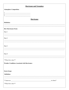 Hurricanes and Tornadoes Notesheet