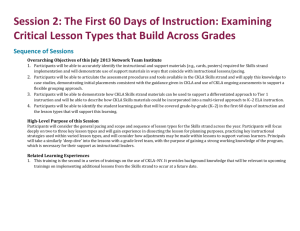Session 2, The First 60 Days of Instruction – Lesson Types