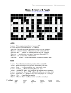 Ozone Crossword Puzzle