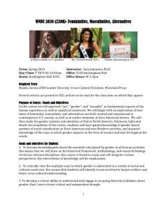 WMST 2020-220R: Femininities, Masculinities, Alternatives