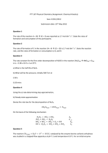 PTT 107 Physical Chemistry (Assignment: Chemical Kinetics) Sem II