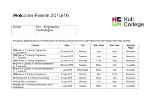 Welcome Events 2015/16 School E31 – Engineering Technologies If