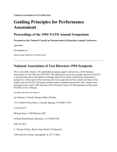 1994 Annual Proceedings - The National Association of Test Directors
