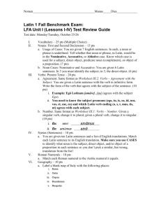 LFA Unit I (Lessons I-IV) Test Review Guide