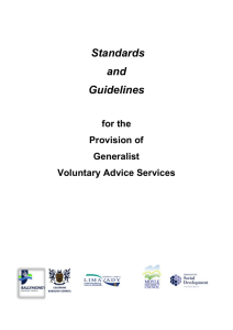 Standards and Guidelines for the Provision of Generalist Voluntary
