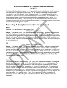 Two Proposed Changes to the Constitution of the Graduate Faculty