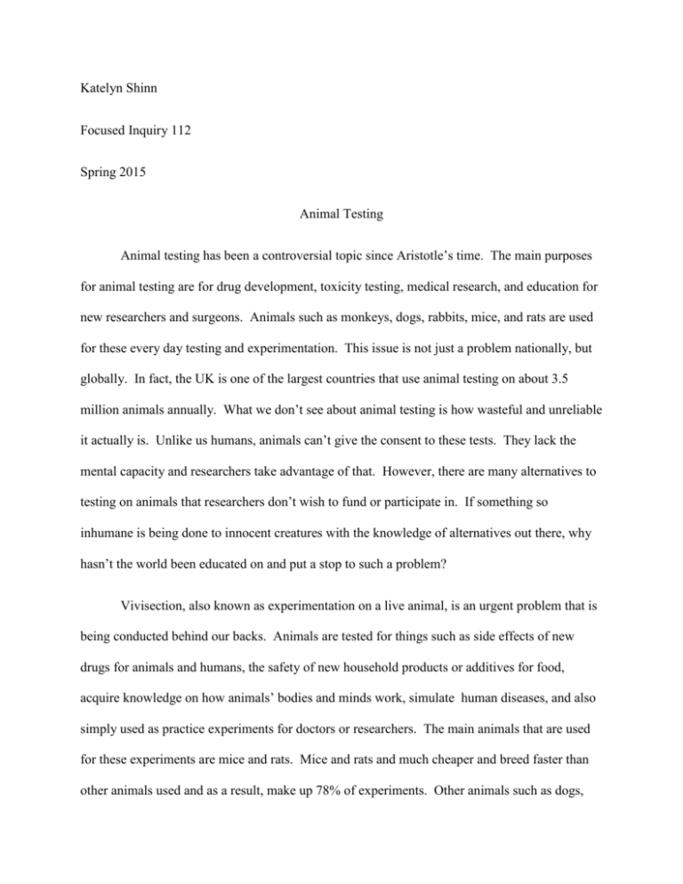 essay on what is animal testing