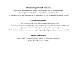 Extraction Preparations & Procedures