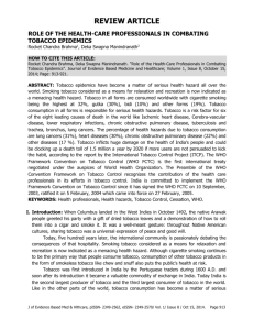 role of the health-care professionals in combating tobacco epidemics