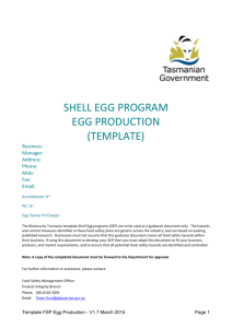 Food Safety Program Template - Shell Egg Program Egg Production