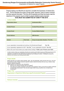 Expression of Interest form large projects
