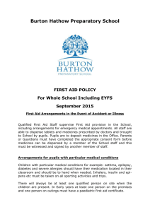 First Aid Policy (docx 301 KB) - Burton Hathow Preparatory School