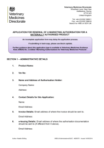 Autogenous Vaccine Authorisation - Variation Application
