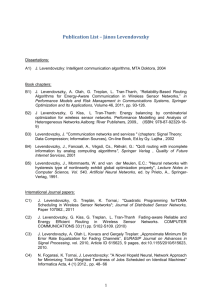 Publication List – János Levendovszky