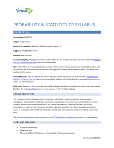Probability and Statistics CP