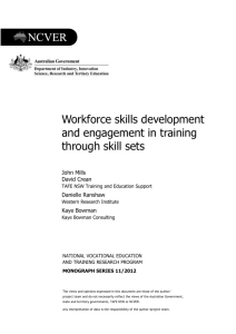 Why skill sets? - National Centre for Vocational Education Research