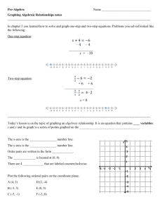 Graphing Algebraic Relationships HW #1-5