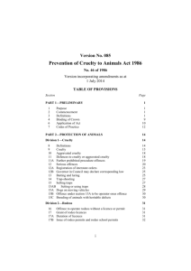 Prevention of Cruelty to Animals Act 1986 [MS Word