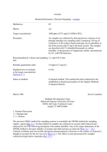 Acetone Related Information: Chemical Sampling