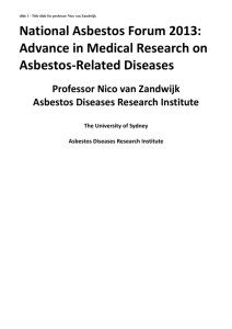 National Asbestos Forum 2013: Advance in Medical Research on