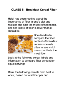Class #5 - Breakfast Cereal Fiber
