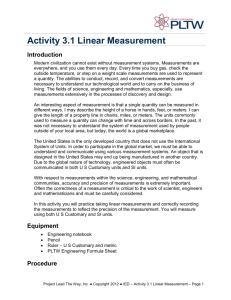 Activity 3.1 Linear Measurement Introduction