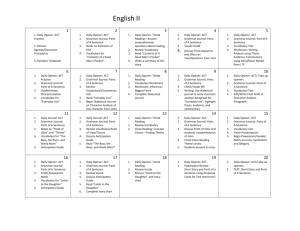 English II 1 1. Daily Opener: ACT Practice 2. Discuss Agenda