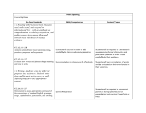 Public Speaking Planned Course