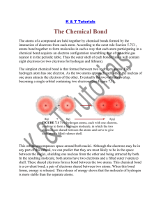 K & T Tutorials The Chemical Bond