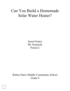 Can You Build a Homemade Solar Water Heater?