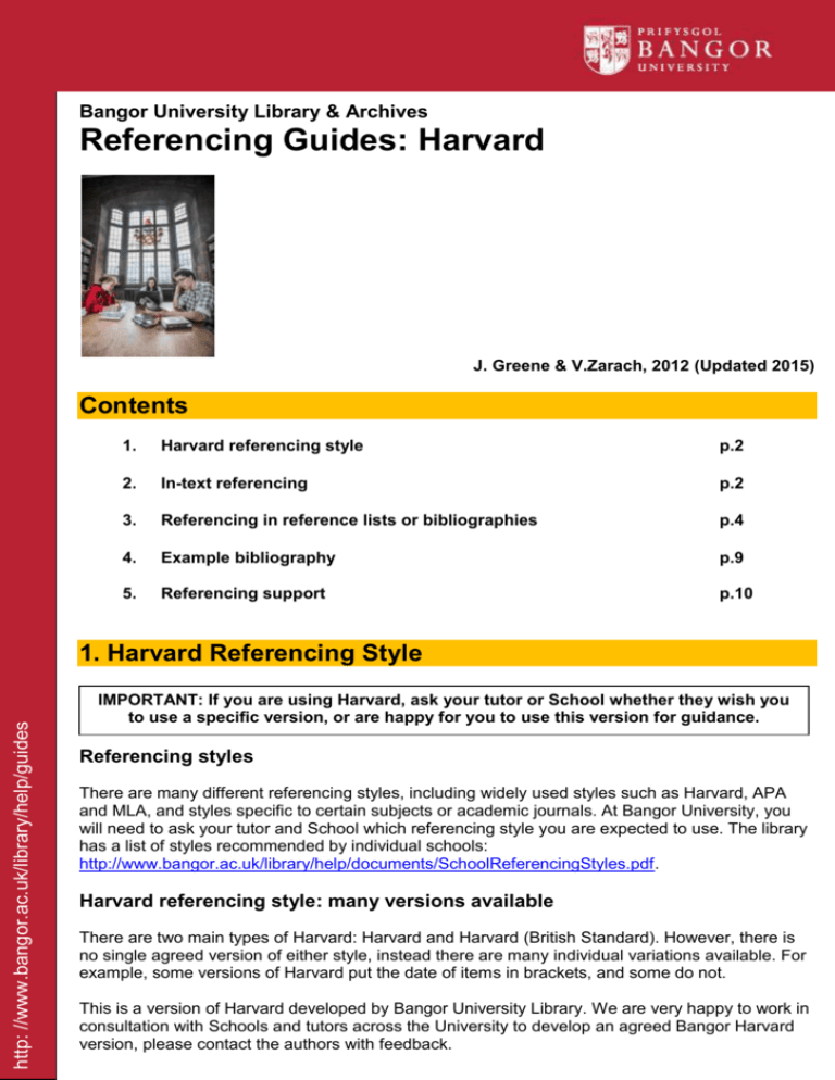 Harvard Referencing Style Harvard Referencing Style