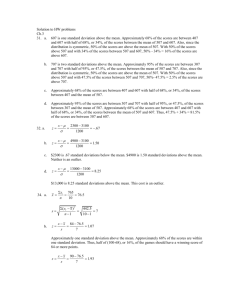 Solution to HW problems Ch.3 31. a. 607 is one standard deviation