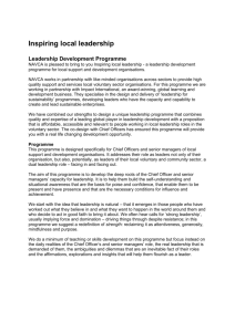 Inspiring local leadership Leadership Development Programme