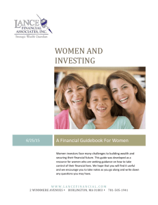 Women and Investing - Lance Financial Associates Inc.