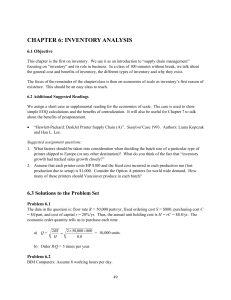 chapter 6: inventory analysis - Kellogg School of Management