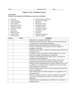 Biology Chapter 11 Vocabulary Review Sheet
