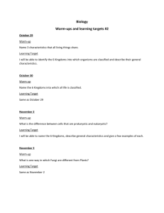 Biology Warm-ups and learning targets #2