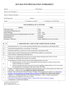 dvr preparation worksheet - Los Angeles Unified School District