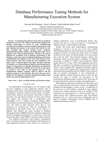 Database Performance Tuning Methods for Manufacturing