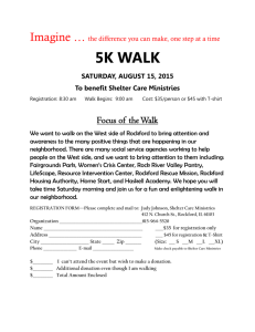 5K walk registration - Shelter Care Ministries