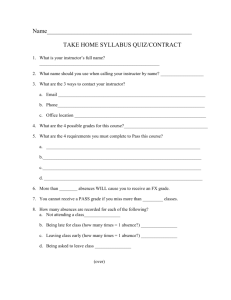 Sample Syllabus Quiz/Contract