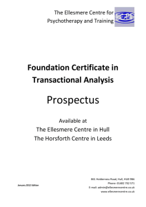 Foundation Certificate in Transactional Analysis