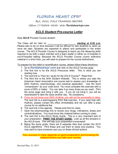 ACLS Precourse Letter