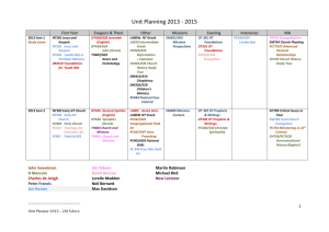 Unit Planning 2013 - 2015 First Year Exegesis & Theol Other