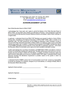 Acknowledgement Letter - White Mountain Board of REALTORS